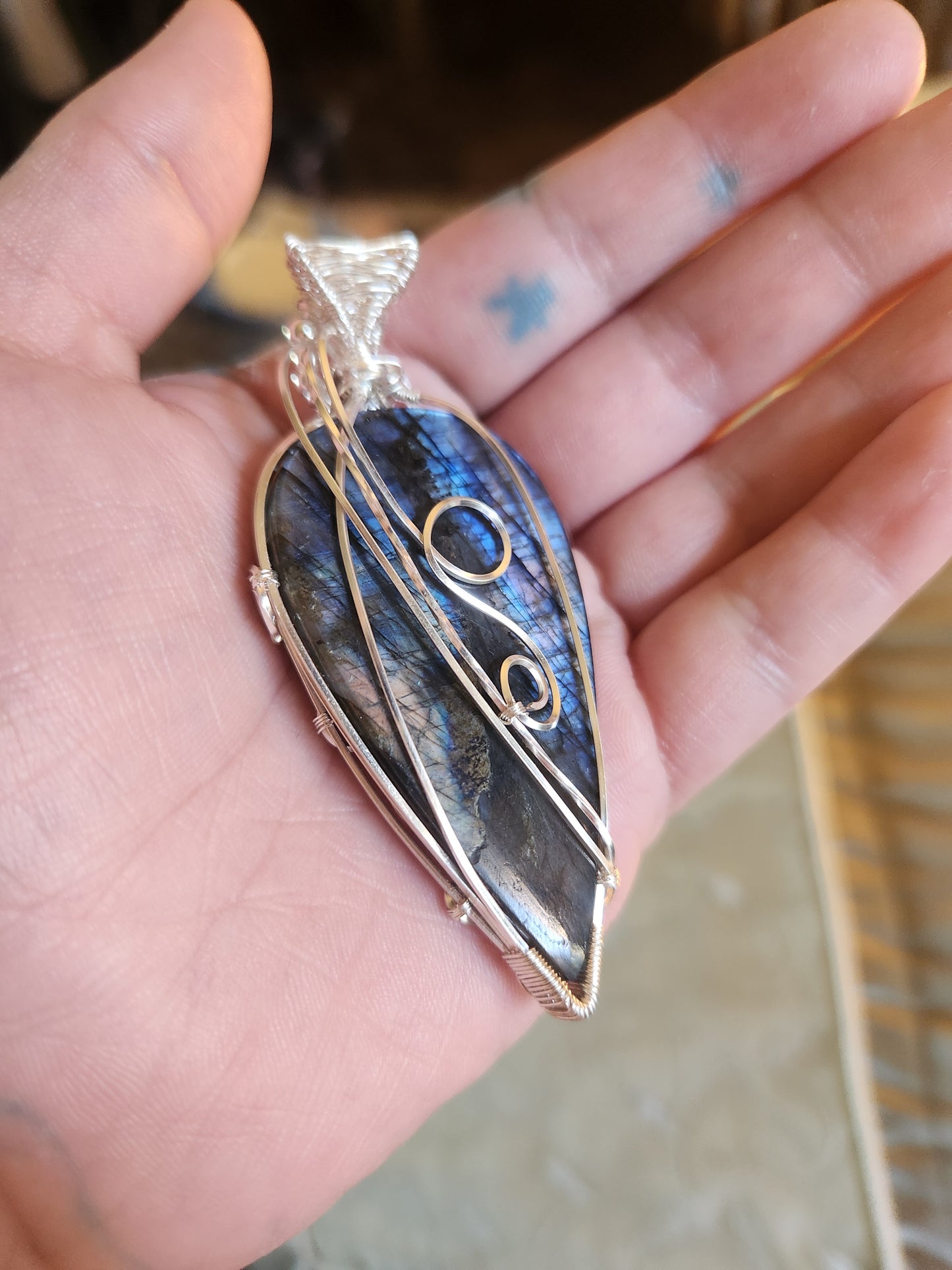 Lunar Veil Labradorite Pendant