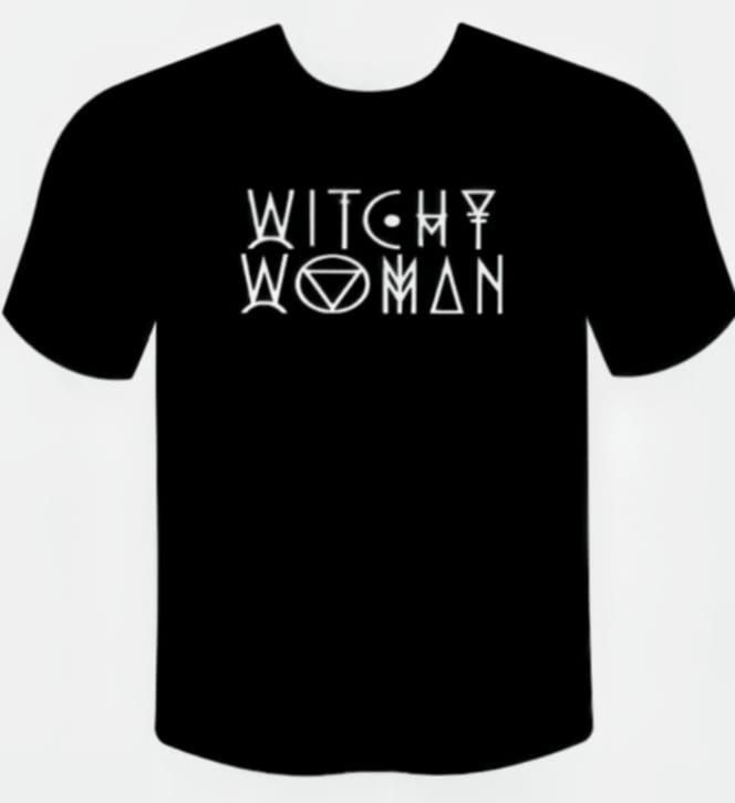 Witchy Woman T-Shirt — Alchemical Symbol Graphic Tee, Unisex Black Witchcore Top