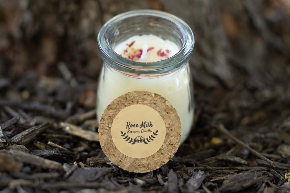 Rose Milk Beeswax Candle