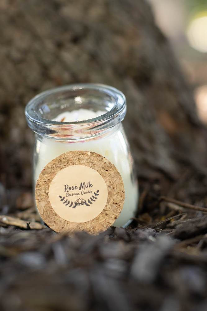 Rose Milk Beeswax Candle