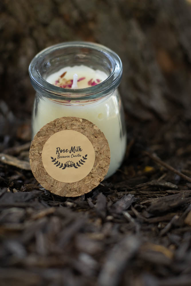 Rose Milk Beeswax Candle