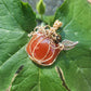The Harvest Pumpkin Collection – Orange Onyx Pendants Wrapped in Gold