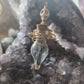 Skull Talisman Pendant – Vivianite in Glass with Copper Wrapping