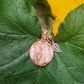 White Blood Pumpkin Pendant – Jasper Wrapped in Copper with Silver Leaf Charm