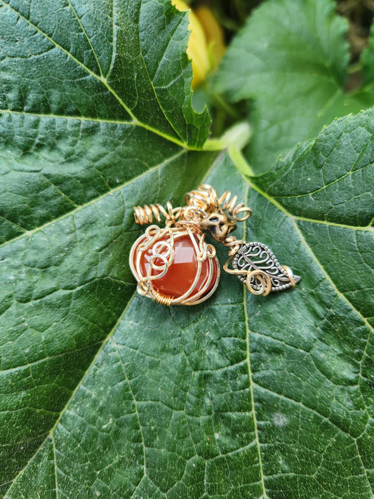 Golden Harvest Pumpkin Pendant