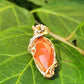 Golden Leaf Pendant – Orange Onyx