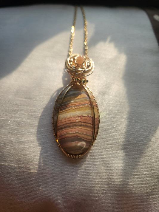 Crazy lace agate necklace