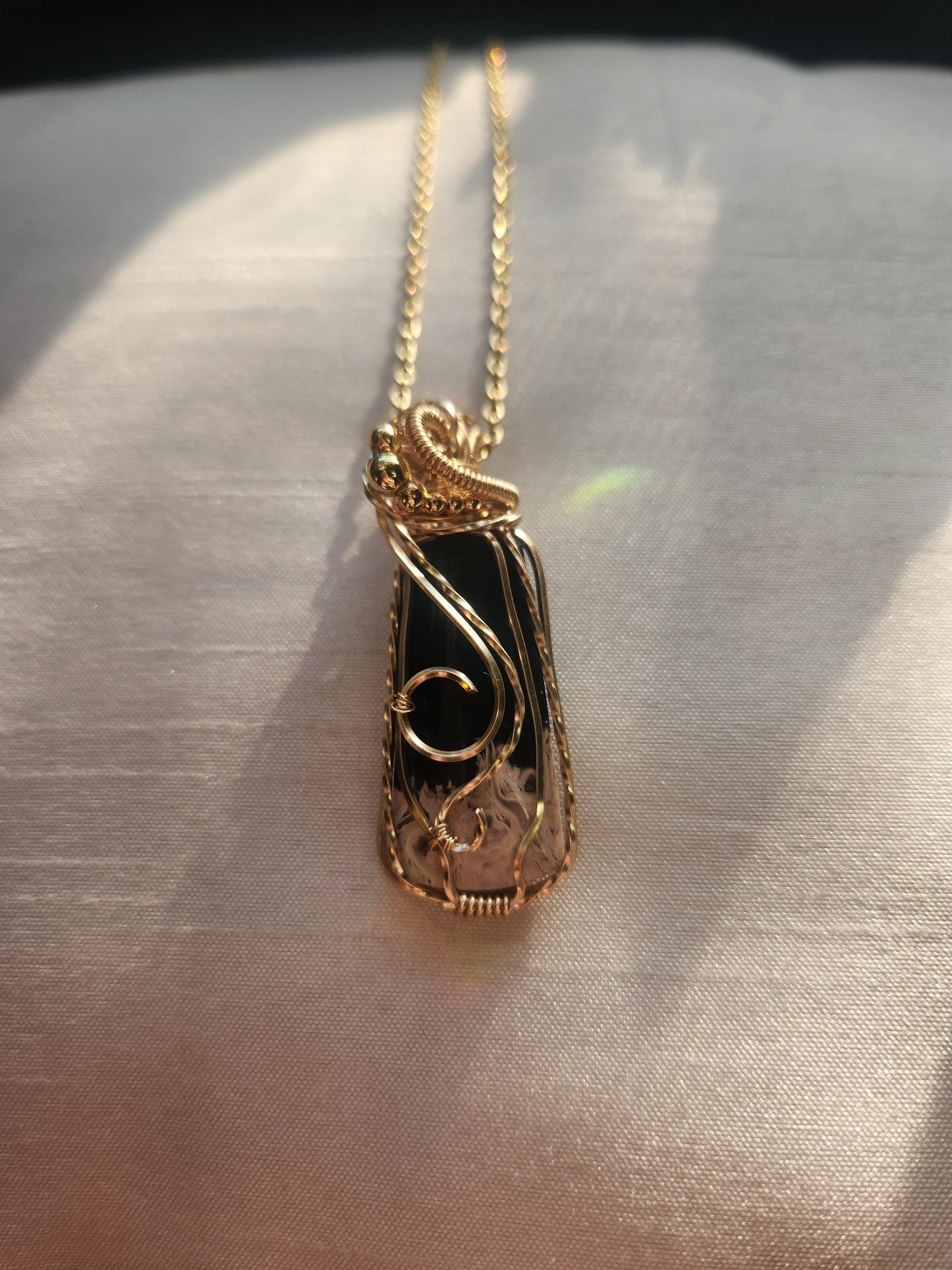 Fossilized palm root necklace