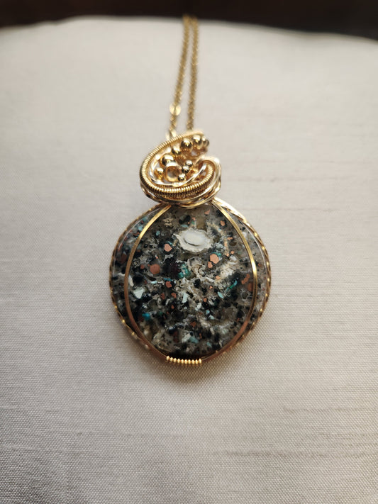 Confetti Chrysocolla Malachite necklace ( Limited pendant piece)