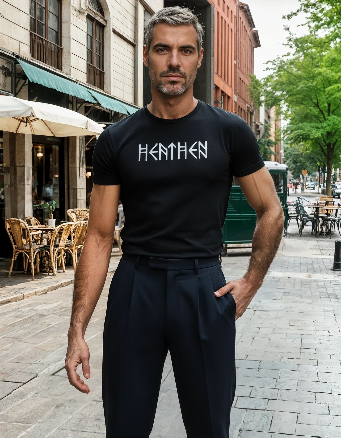 Heathen Rune T-Shirt — Norse Pagan Unisex Black Tee