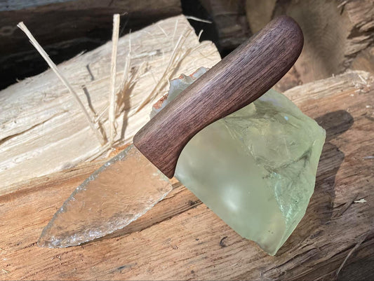 Clear Glass Dagger with Black Walnut Handle