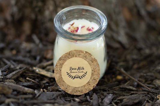 Rose Milk Beeswax Candle